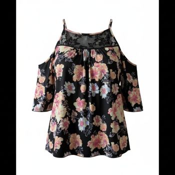 haut à épaules dénudées – motif floral