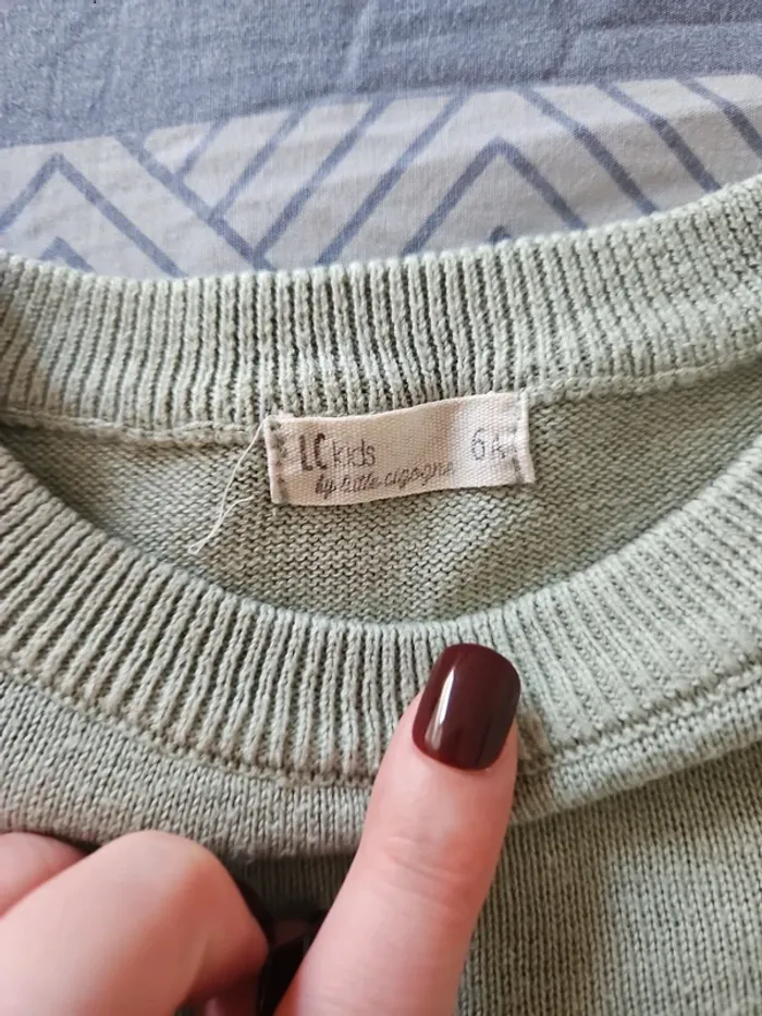 Pull vert pâle 6 ans Lc kids - photo numéro 2
