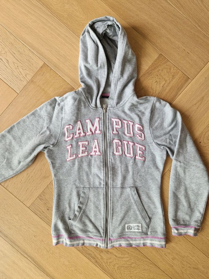 Gilet zippé à capuche court fille 16 ans Go sport