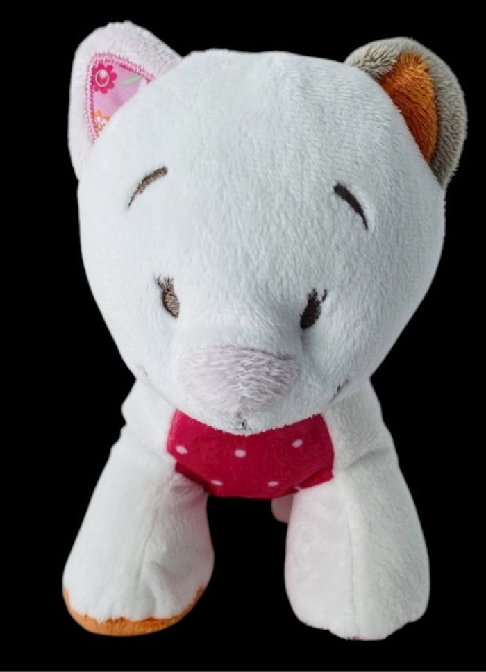 ❤️  Doudou peluche Chat Blanc Rose Iris & Babette NOUKIE’S NOUKIES