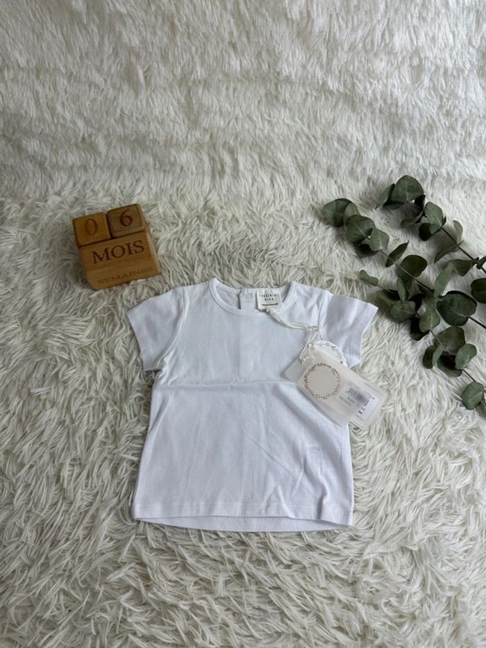 T-shirt blanc création française Carrément beau taille 6 mois