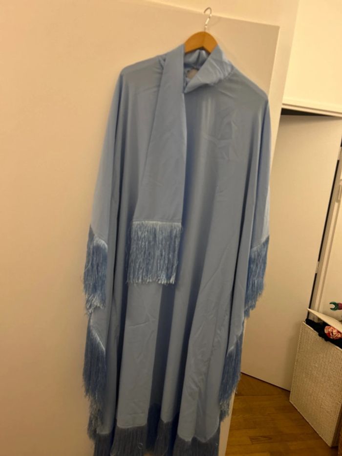 Robe, longue bleue à frange, taille XL - photo numéro 2