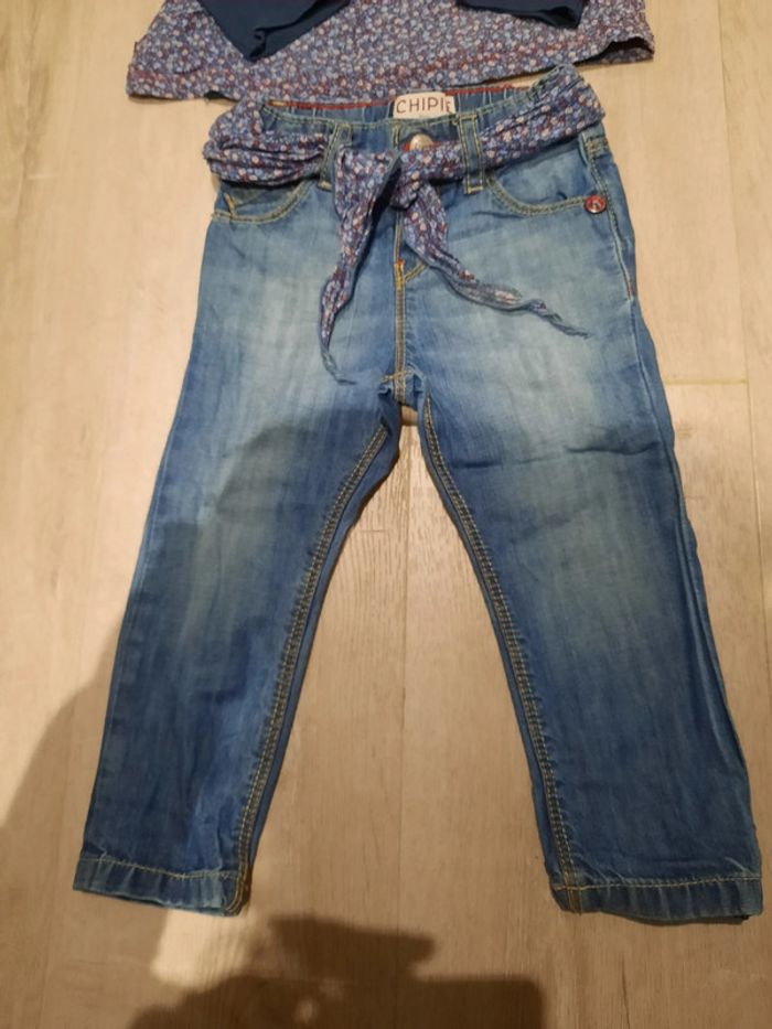 Ensemble chipie blouse+pantalon jean 18 mois tbe - photo numéro 3