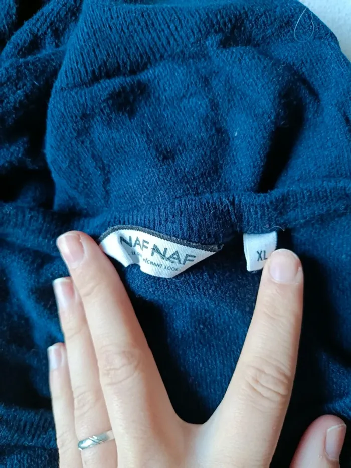 Pull léger Naf Naf bleu blanc rouge Mademoiselle Paris taille M - photo numéro 3