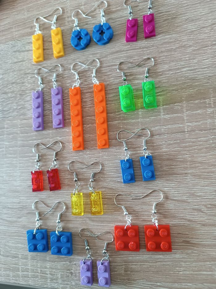Boucles d'oreille Lego originales insolite - photo numéro 2