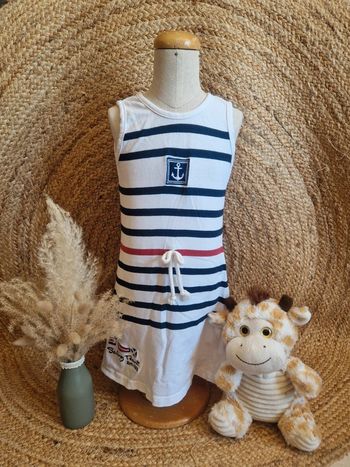 Jolie robe marin blanche à rayure fille sailing team 6 ans