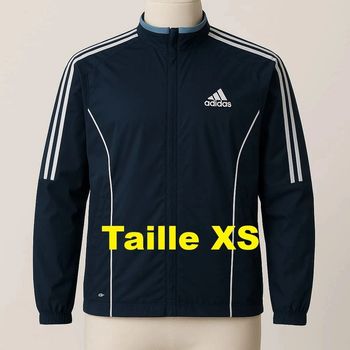 Veste running bleu marine blanc bleu Adidas Taille XS