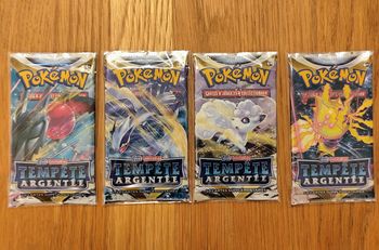 Artset 4 booster Pokémon Tempête Argentée Épée et Bouclier EB12 Neuf