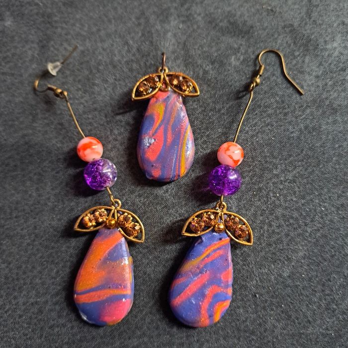 Parrurre boucles d'oreilles pendante avec pendentif - photo numéro 7