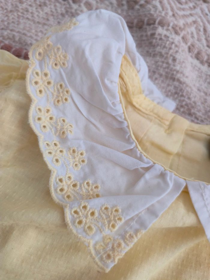 Blouse jaune col claudine dentelle Sergent Major 2 ans - photo numéro 3