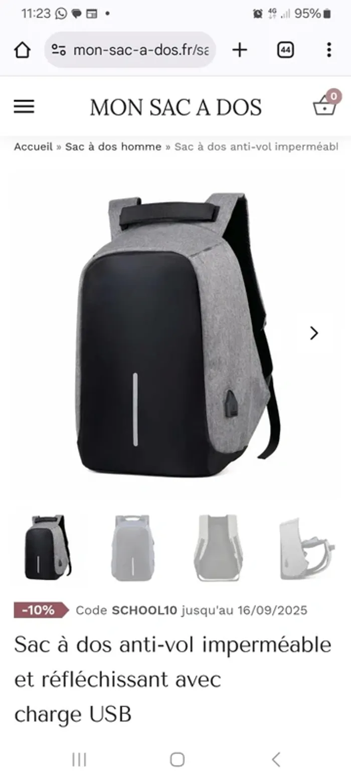 Sac à dos antivol imperméable. - photo numéro 4
