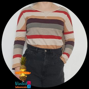 T-shirt manches longues rayé