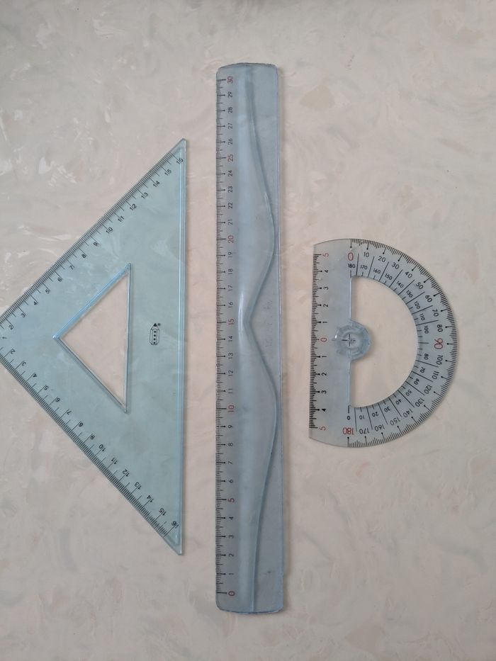 Lot de 3 règles de traçage, set géométrie.