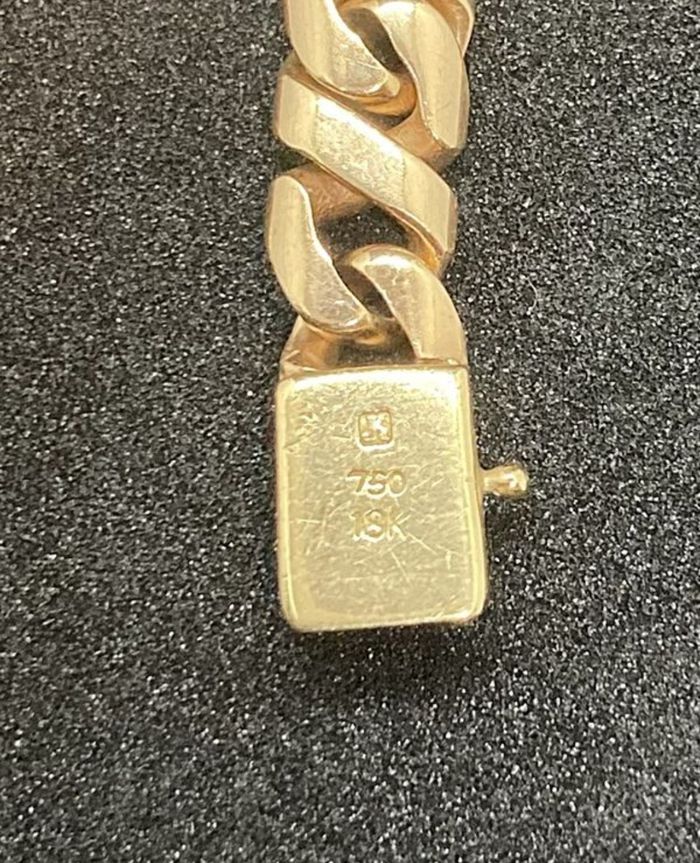 Bracelet gourmette massive or jaune 18 carats 750 H/F mixte joaillier JK - photo numéro 3