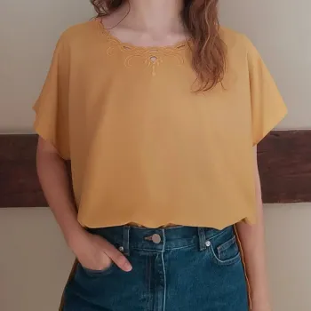 T-shirt jaune moutarde Picwick