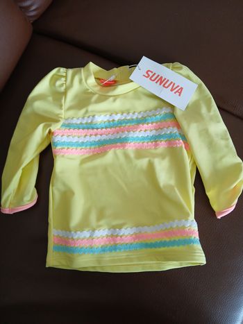 maillot de bain tee shirt fille anti UV 12/18 mois