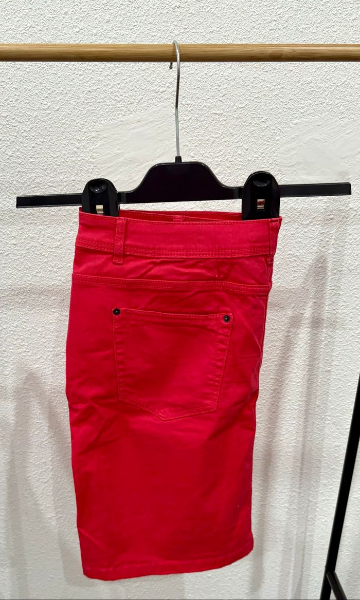 Jupe droite rose unie Camaïeu - Taille 42 - photo numéro 4