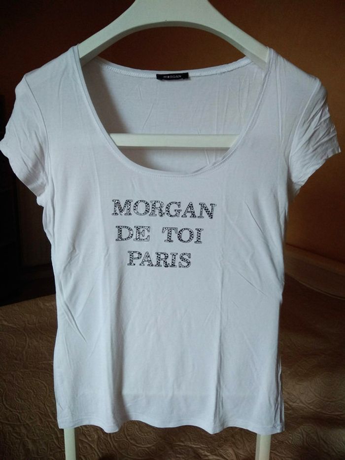 T-shirt blanc à strass femme