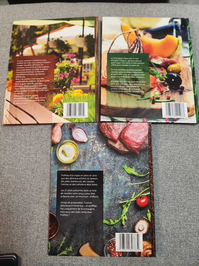 Lot 3 livres de 27 recettes pique-nique, plein air, exterieur - photo numéro 3