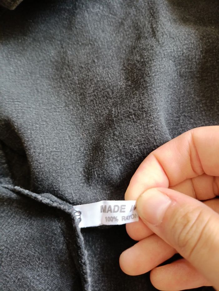 Débardeur noir en jean à boutons 100% rayon – style vintage décontracté - photo numéro 4