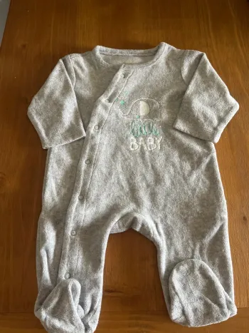 Pyjama grenouillère velours 1 mois