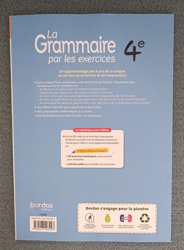 Cahier collège 4ème "La grammaire par les exercices" - photo numéro 2