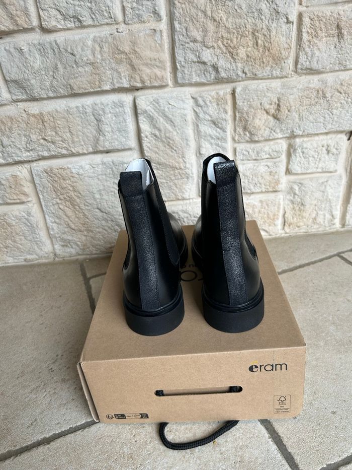 Bottines noires en cuir ERAM - photo numéro 5