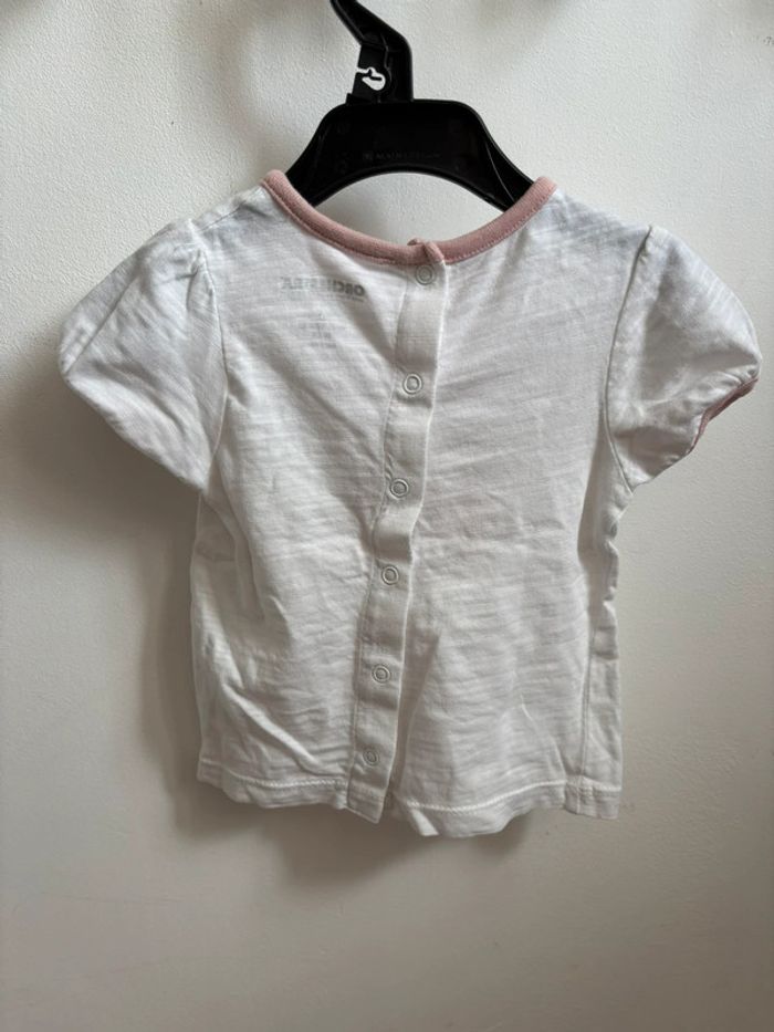 Ensemble été short éponge + t-shirt lapin rose 3 mois - photo numéro 6