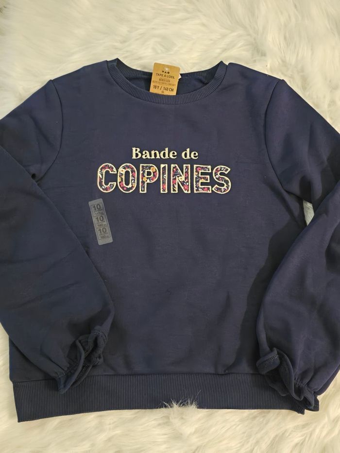NEUFS (non portés)🏷😍🤩🩷 sweat molleton et teeshirt ml 10 ANS FILLE 🩷🩷