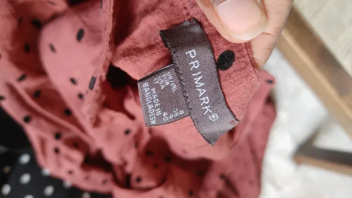 Robe couleur rouille à pois noircasual mini manches longues décolleté - photo numéro 6