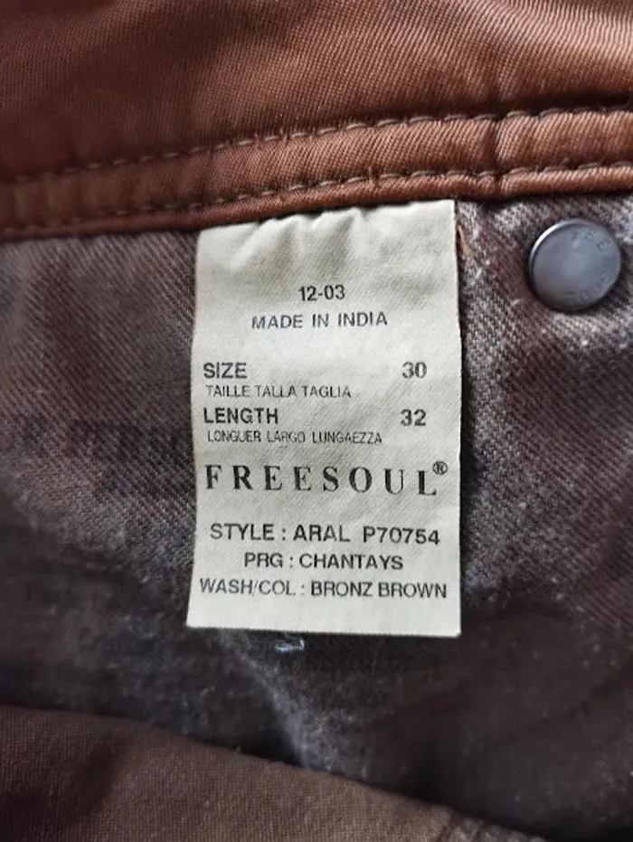pantalon freesoul bronze taille 30 W30 L32 - photo numéro 8