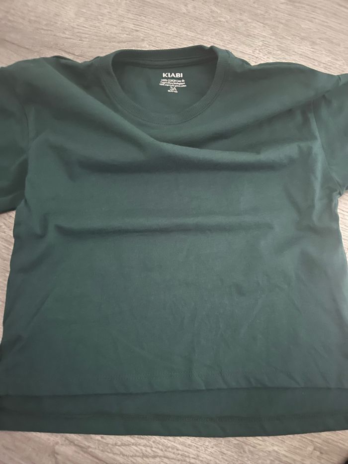 Lot de 2 t shirts à manches longues noir et bleu fille 3 ans - photo numéro 6