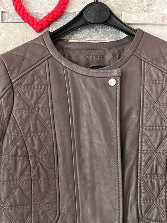 Veste en cuir femme comptoir des cotonniers - photo numéro 2