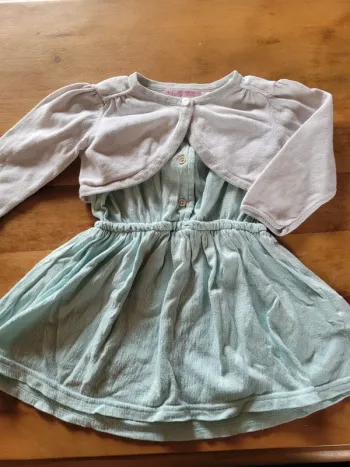 Robe 12 mois Tape à l'œil + boléro gemo