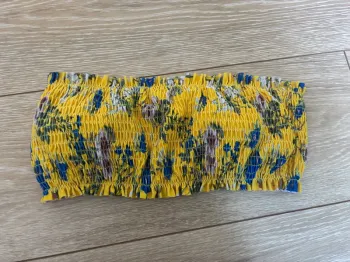 bandeau de maillot de bain jaune pimkie fleuris taille M