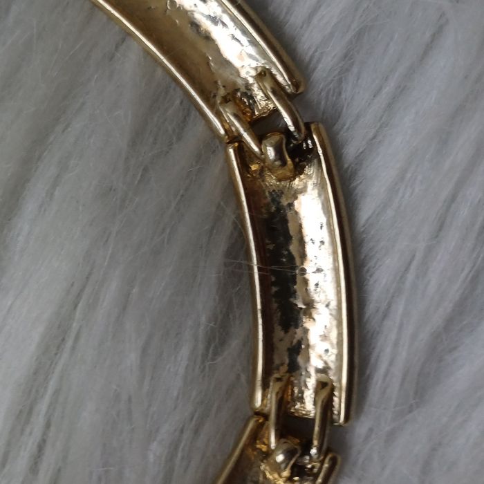 Demi parure vintage métal doré et émaillé bleu et vert - photo numéro 8