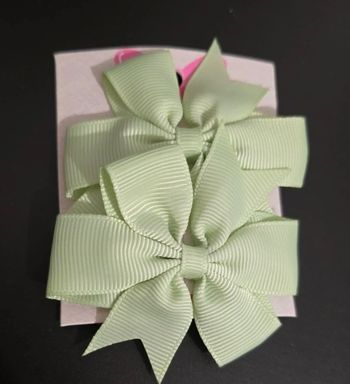 ​Duo de Nœuds Barrettes Vert Menthe 