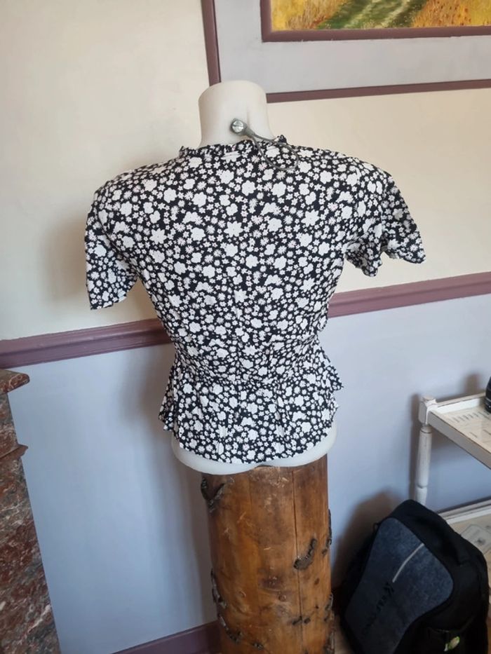 Haut fleuri noir et blanc 38 pimkie - photo numéro 5