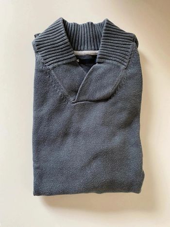 Beau pull homme Jules taille S col V gris foncé bleuté