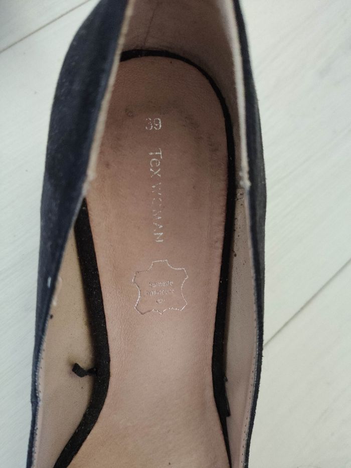 Paire d'escarpins noir T39 TEX talon 7cm très bon état - photo numéro 7
