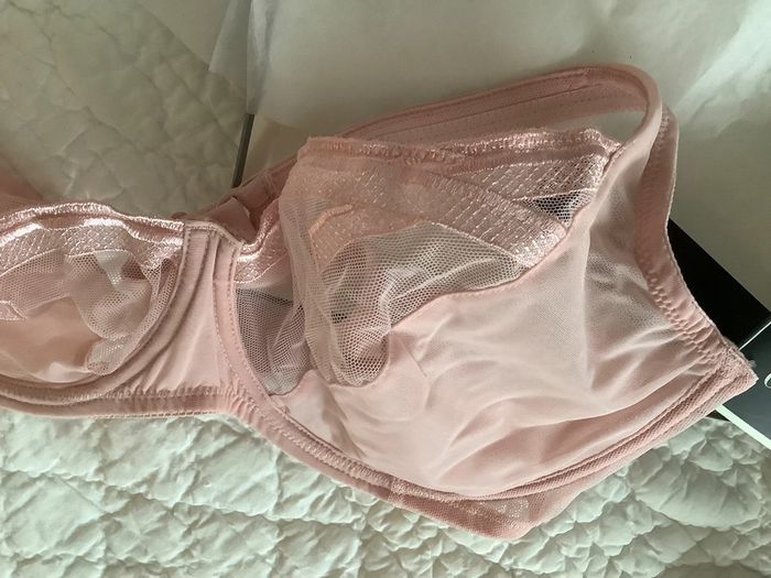 Soutien-gorge voile/mesh Gemma rose neuf étiquette boîte taille 95E - photo numéro 6