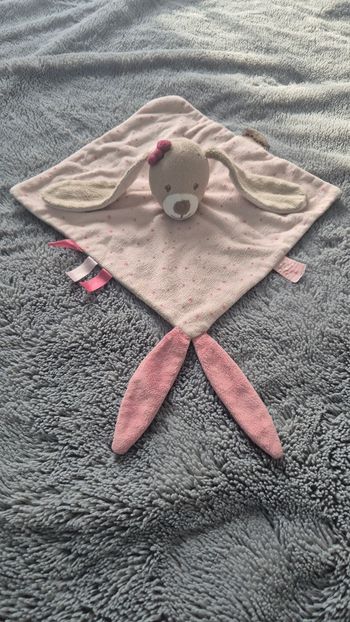 Doudou lapin rose nina nattou neuf