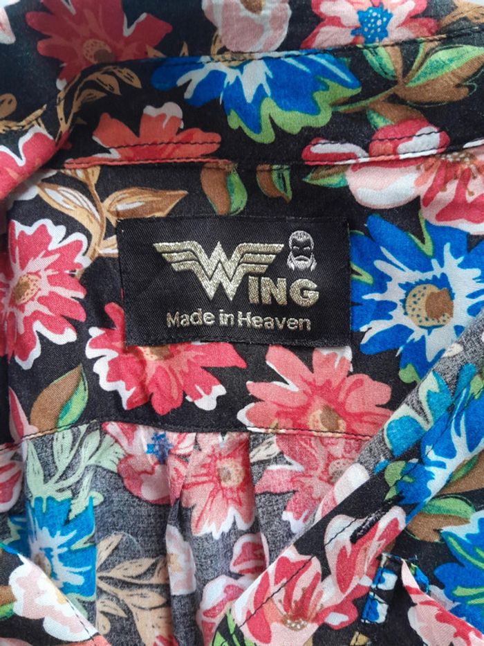Chemise vintage manche courte fleurie wing Wonder woman - photo numéro 5