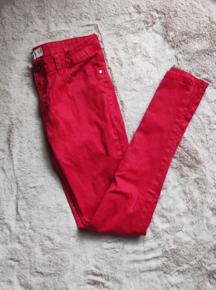 Pantalon skinny ciré rouge taille 36 - photo numéro 2