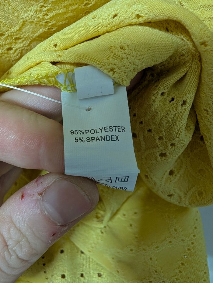 🌸 Femme 🌸 Haut jaune brodé – Taille XXL – Neuf (juste lavé) - photo numéro 4