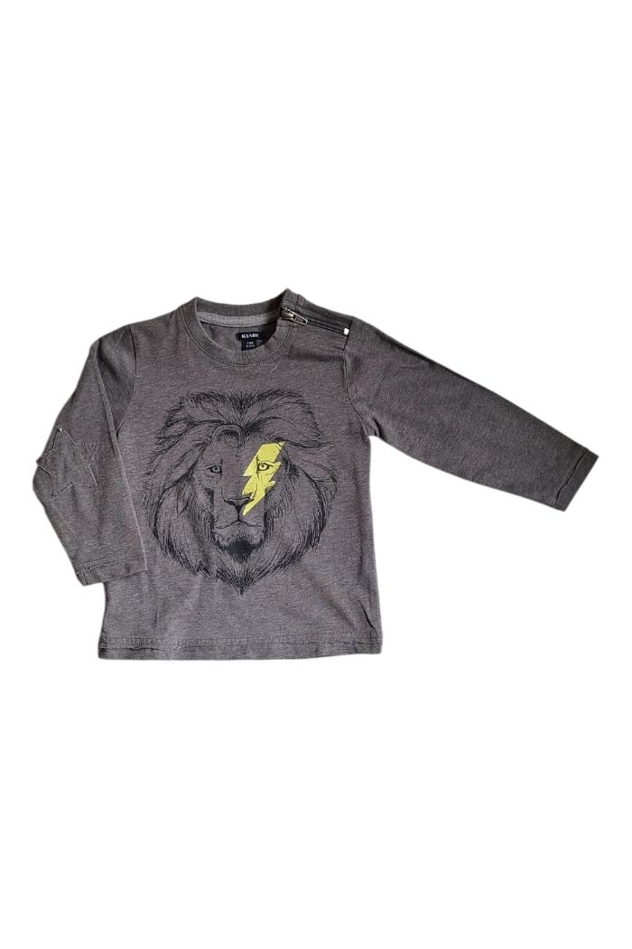 T-shirt gris manches longues – Kiabi – Taille 24 mois 🩶