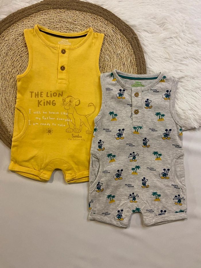 Lot 2 combi été mixte roi lion Mickey