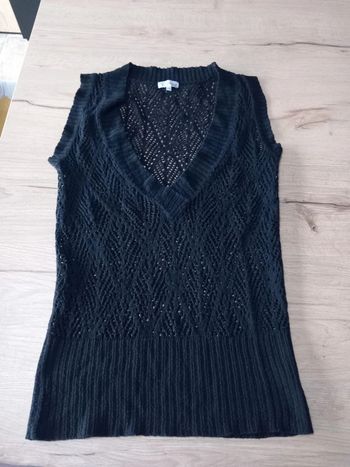 Pull Sans Manches Noir Taille 38