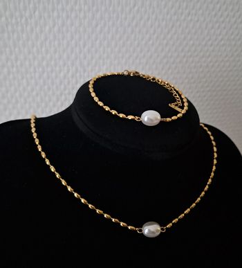 Parure acier inoxydable perle