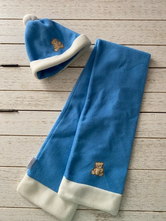 Bonnet + écharpe hiver unisexe garçon ou fille